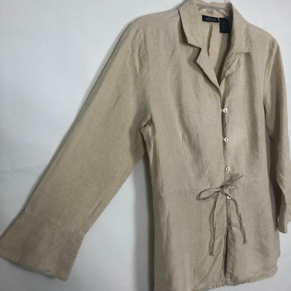 Willi Smith Blazer Womens Small Linen Quiet Luxury Old Money Lagenlook Corpcore - Picture 6 of 12